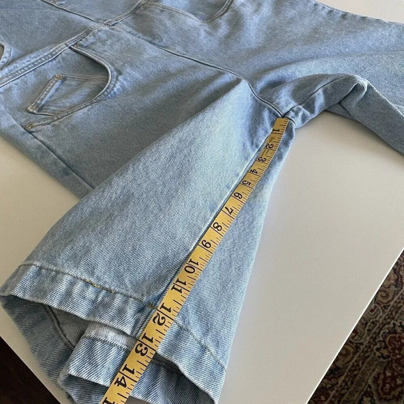 Vintage Cherokee Jean Shortalls Women’s Large Bermuda Shorts Garden Chore Boho - Picture 8 of 11